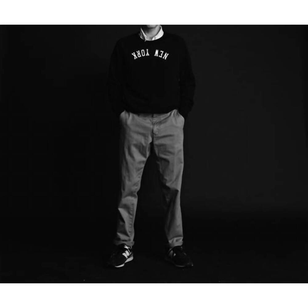 NEW HIRO CLARK new york crewneck sweatshirt in black
